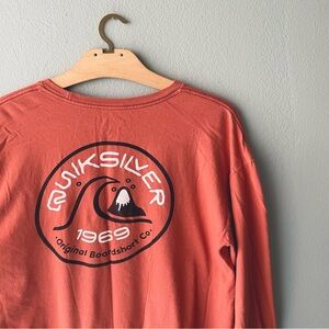 🌱5/$25🌱 Quicksilver | Orange Regular Fit Surf Graphic Long-Sleeve Tee